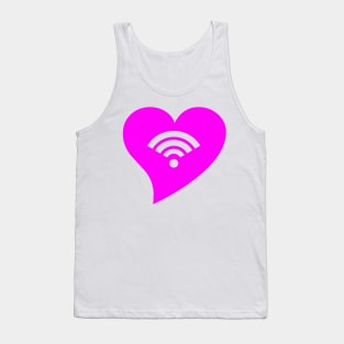 Pink WiFi Heart Tank Top